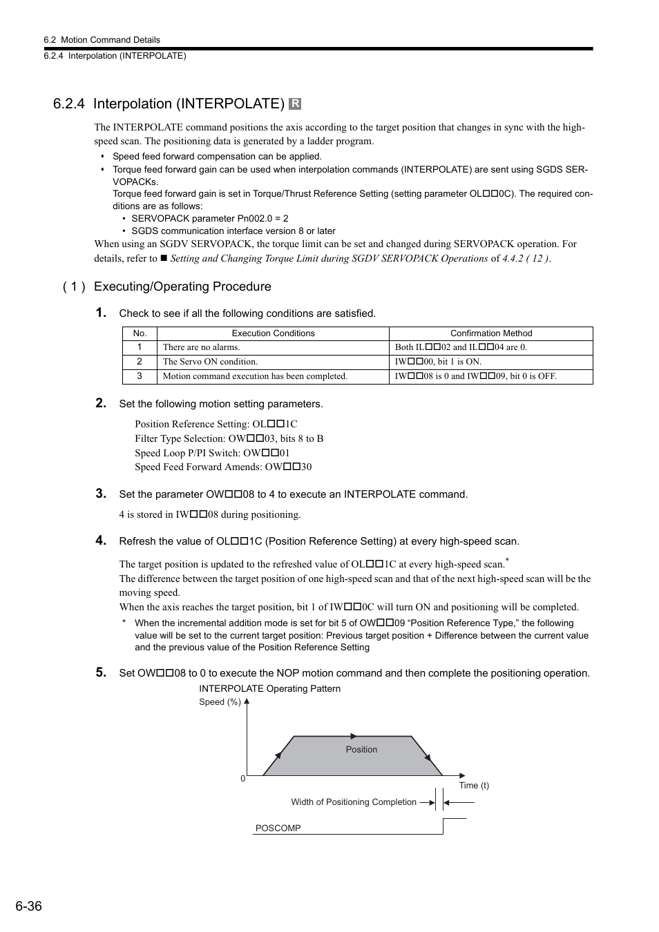 4 interpolation (interpolate), 1 ) executing/operating procedure | Yaskawa MP2000 Series: Built-in SVB or SVB-01 Motion Module User Manual | Page 197 / 543