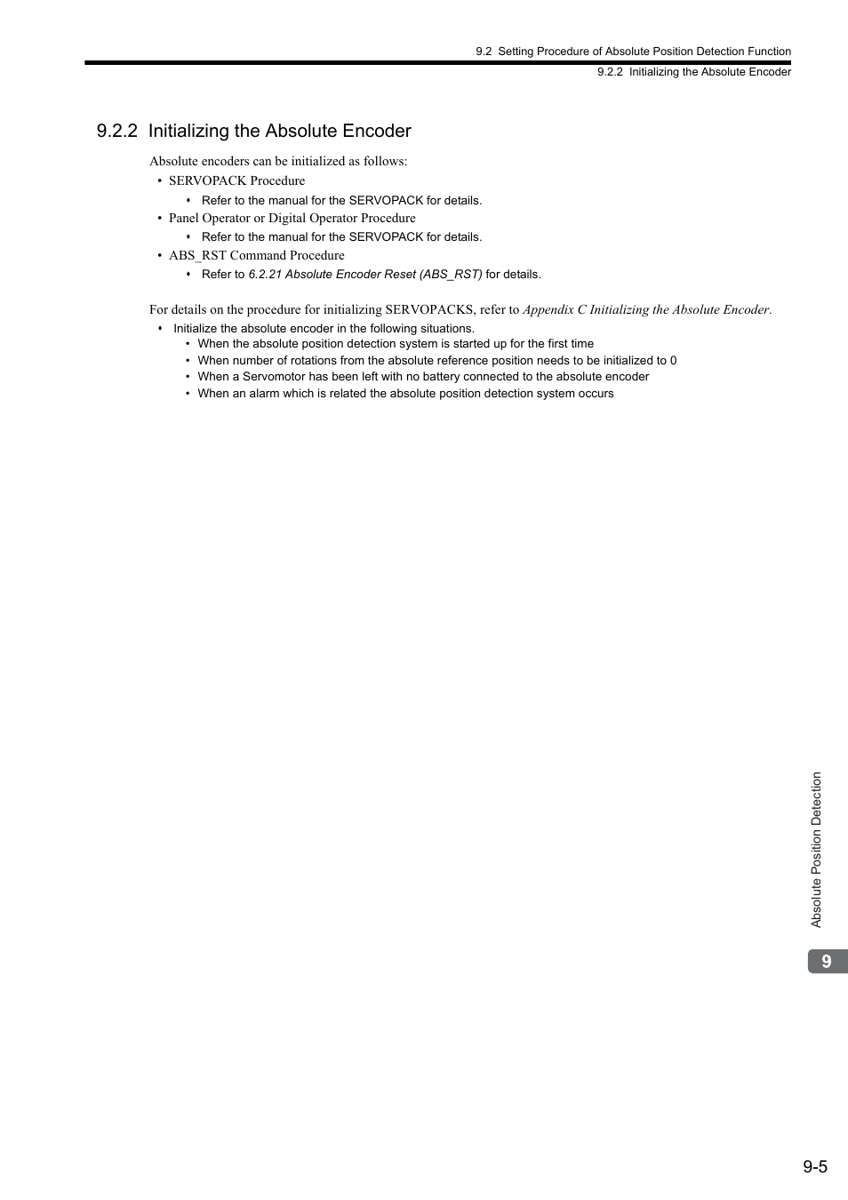 2 initializing the absolute encoder | Yaskawa MP2000 Series: Built-in SVB or SVB-01 Motion Module User Manual | Page 342 / 543