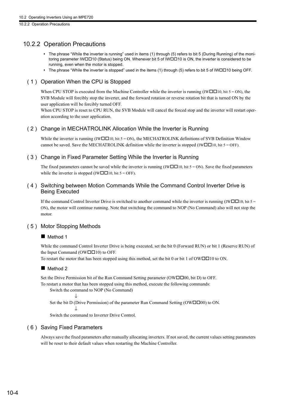 2 operation precautions | Yaskawa MP2000 Series: Built-in SVB or SVB-01 Motion Module User Manual | Page 368 / 543