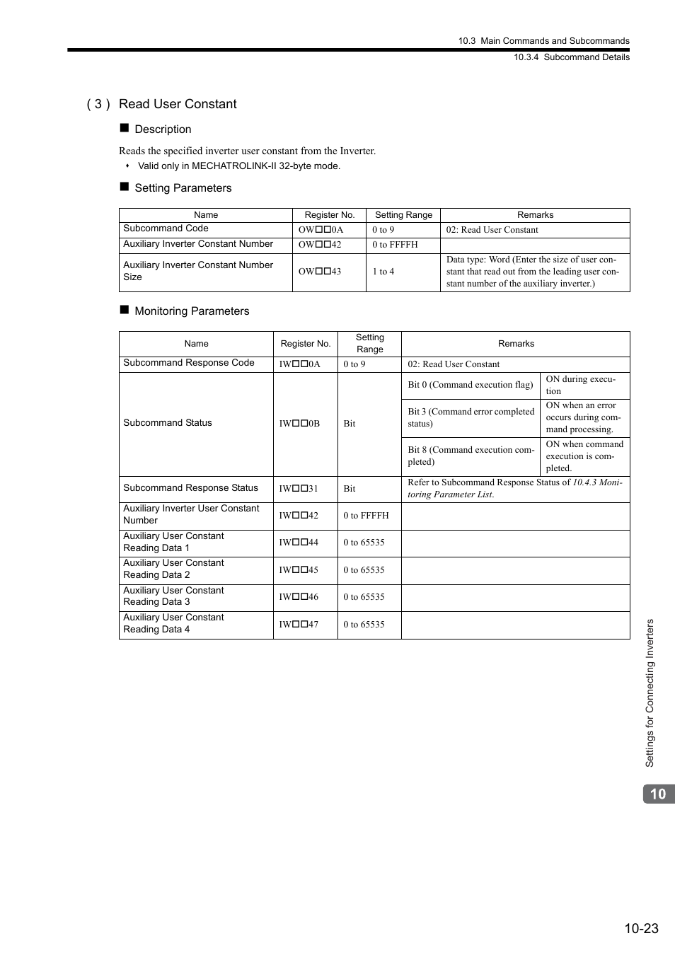 3 ) read user constant | Yaskawa MP2000 Series: Built-in SVB or SVB-01 Motion Module User Manual | Page 387 / 543