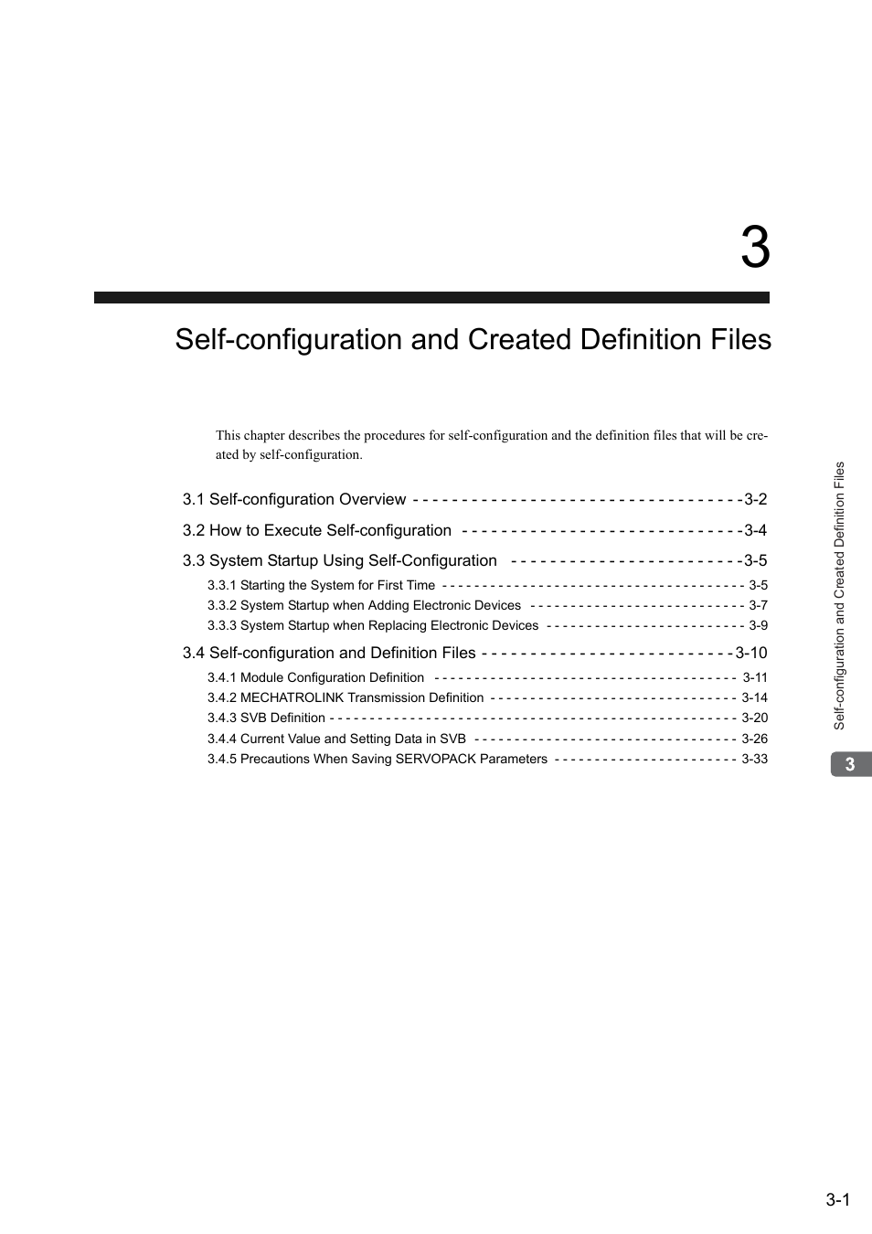 3 self-configuration and created definition files, Self-configuration and created definition files | Yaskawa MP2000 Series: Built-in SVB or SVB-01 Motion Module User Manual | Page 44 / 543