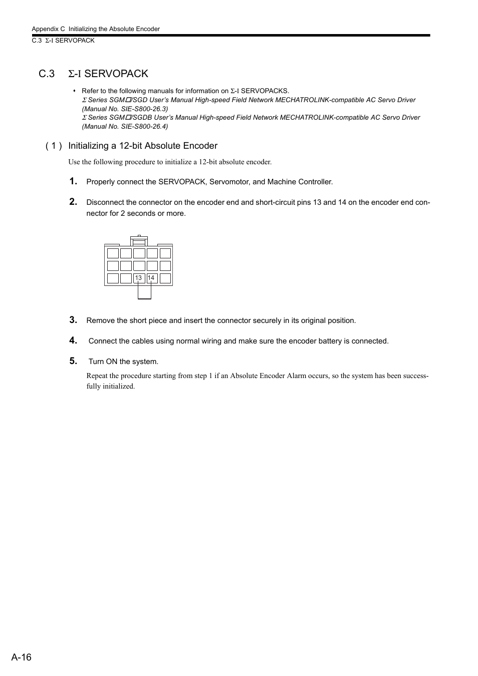 C.3 sigma-i servopack, C.3 σ-i servopack, A-16 | Yaskawa MP2000 Series: Built-in SVB or SVB-01 Motion Module User Manual | Page 505 / 543