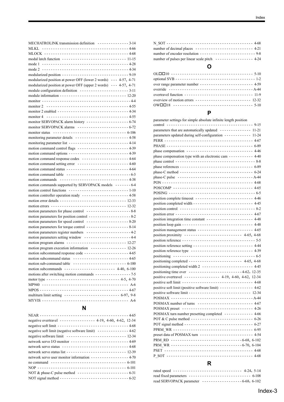 Index-3 | Yaskawa MP2000 Series: Built-in SVB or SVB-01 Motion Module User Manual | Page 538 / 543