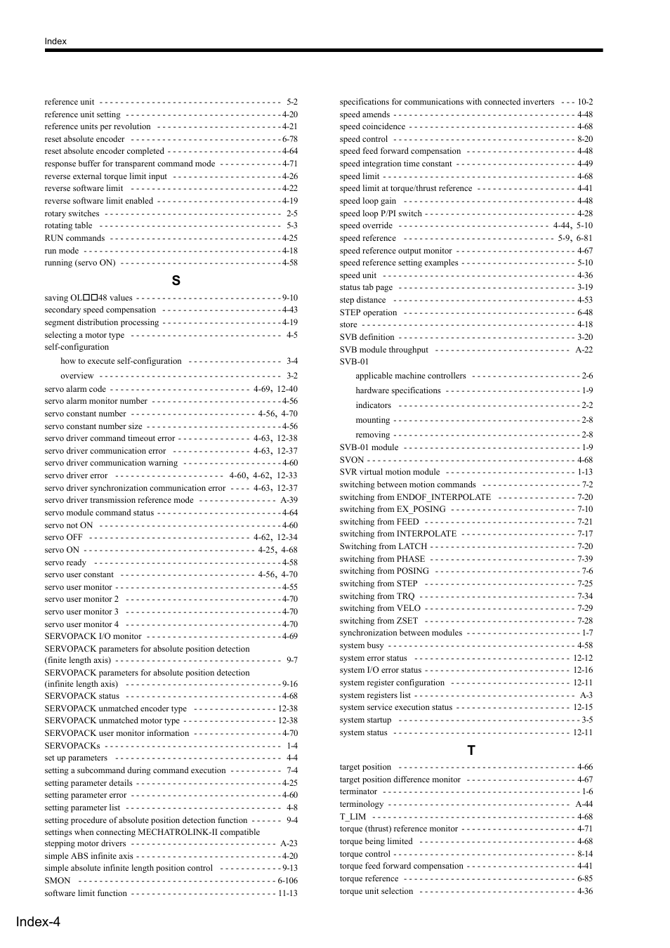 Index-4 | Yaskawa MP2000 Series: Built-in SVB or SVB-01 Motion Module User Manual | Page 539 / 543