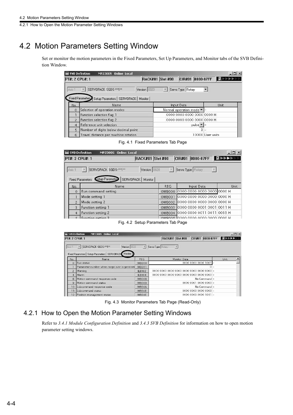2 motion parameters setting window, 1 how to open the motion parameter setting windows | Yaskawa MP2000 Series: Built-in SVB or SVB-01 Motion Module User Manual | Page 80 / 543