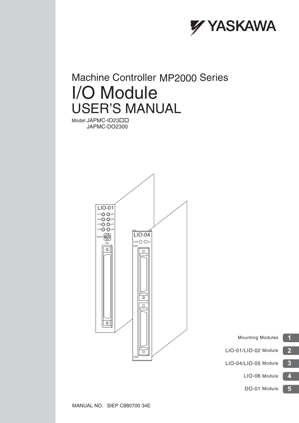 Yaskawa MP2000 Series I/O Module User Manual User Manual | 139 pages