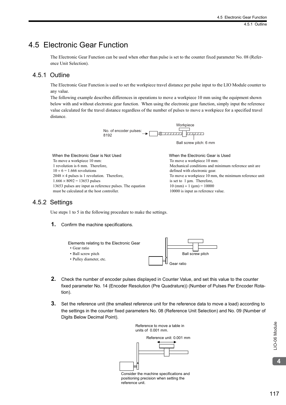 5 electronic gear function, 1 outline, 2 settings | Yaskawa MP2000 Series I/O Module User Manual User Manual | Page 117 / 139