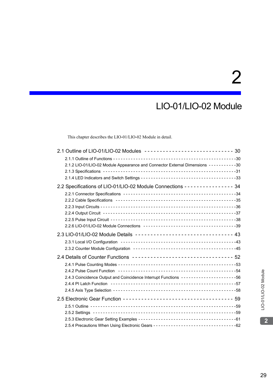 2 lio-01/lio-02 module, Lio-01/lio-02 module | Yaskawa MP2000 Series I/O Module User Manual User Manual | Page 29 / 139