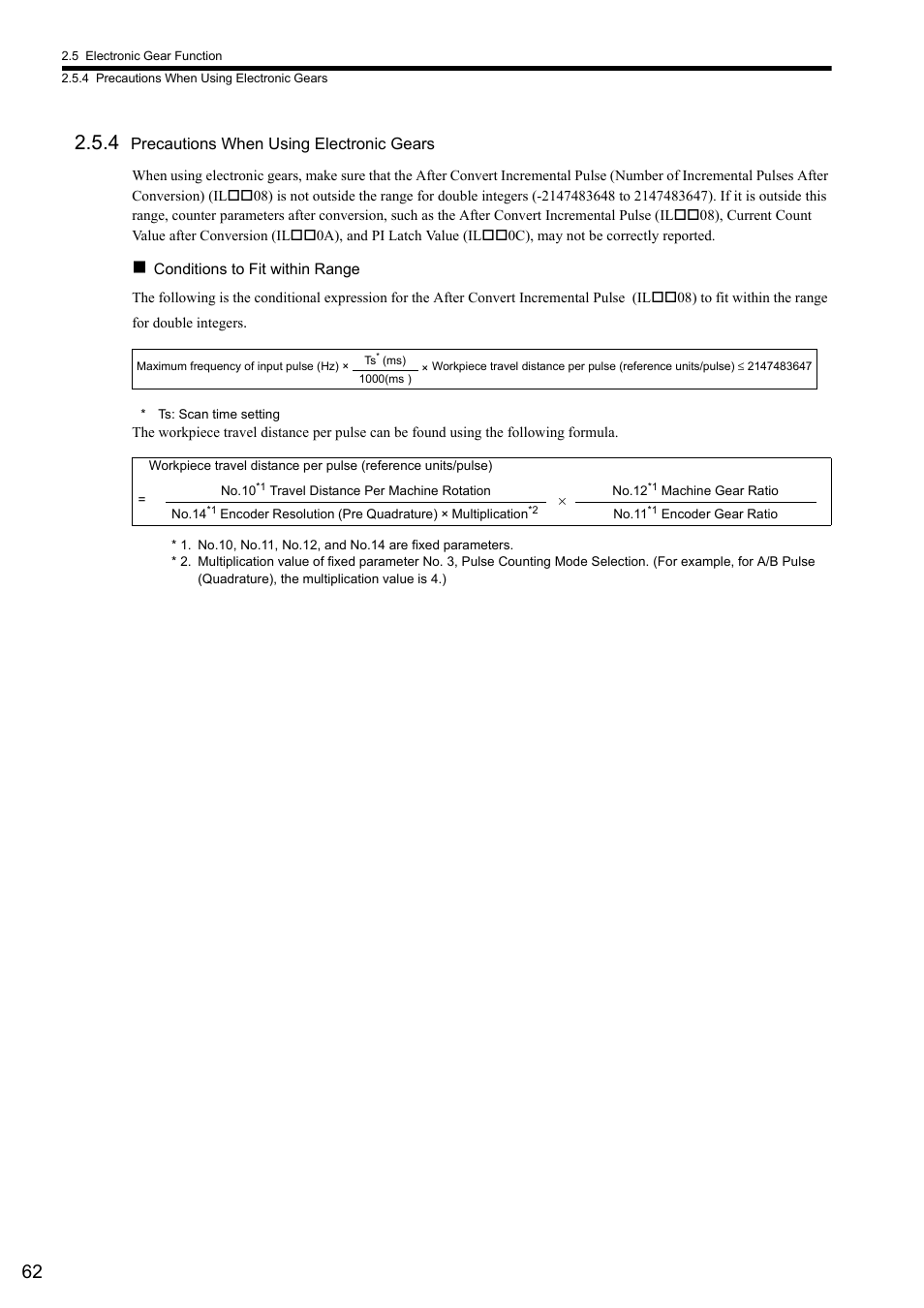 4 precautions when using electronic gears | Yaskawa MP2000 Series I/O Module User Manual User Manual | Page 62 / 139