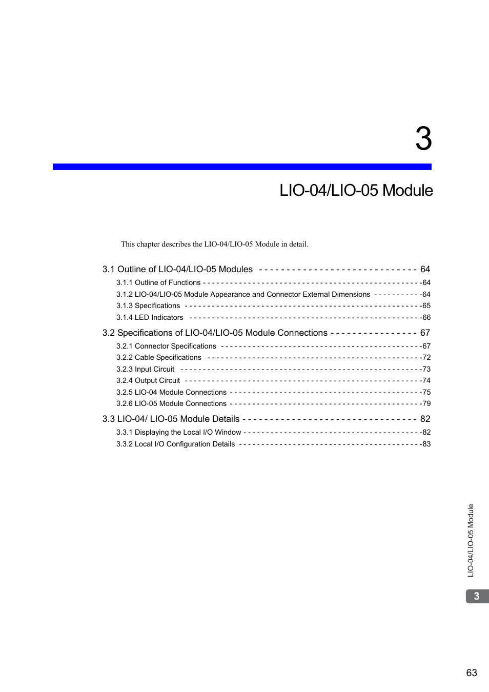 3 lio-04/lio-05 module, Lio-04/lio-05 module | Yaskawa MP2000 Series I/O Module User Manual User Manual | Page 63 / 139