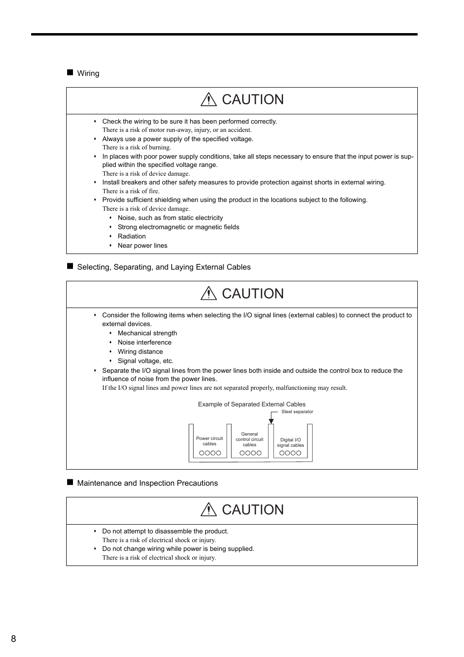 Caution | Yaskawa MP2000 Series I/O Module User Manual User Manual | Page 8 / 139