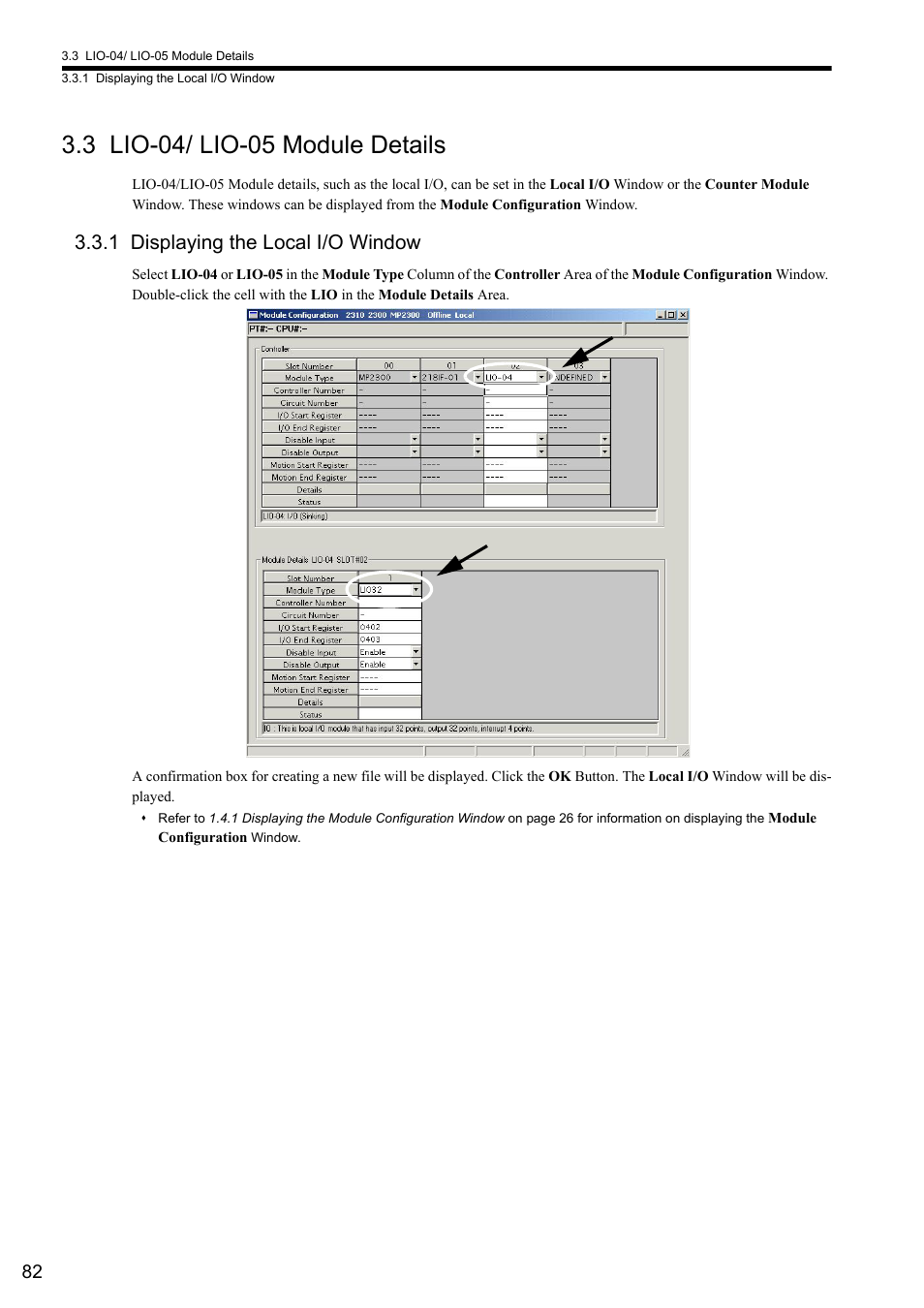 3 lio-04/ lio-05 module details, 1 displaying the local i/o window | Yaskawa MP2000 Series I/O Module User Manual User Manual | Page 82 / 139