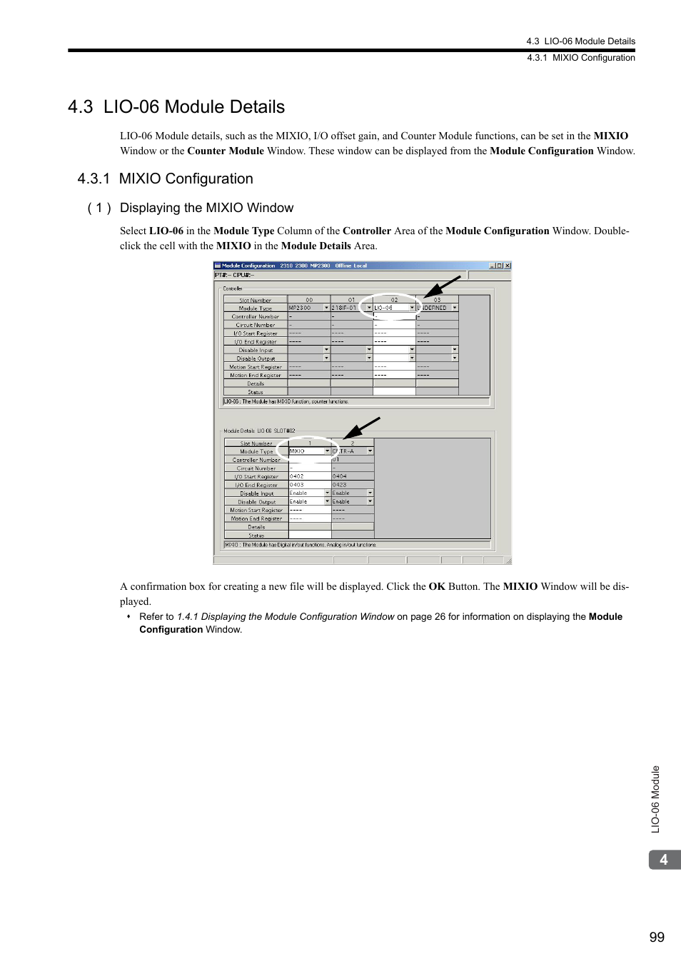 3 lio-06 module details, 1 mixio configuration | Yaskawa MP2000 Series I/O Module User Manual User Manual | Page 99 / 139