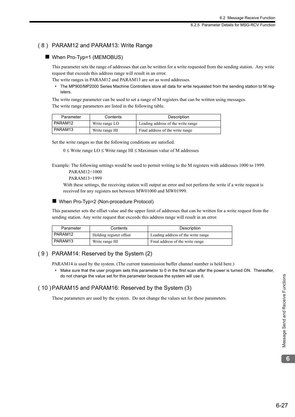 9 ) param14: reserved by the system (2) | Yaskawa JAPMC-MC2303-E User Manual | Page 112 / 178