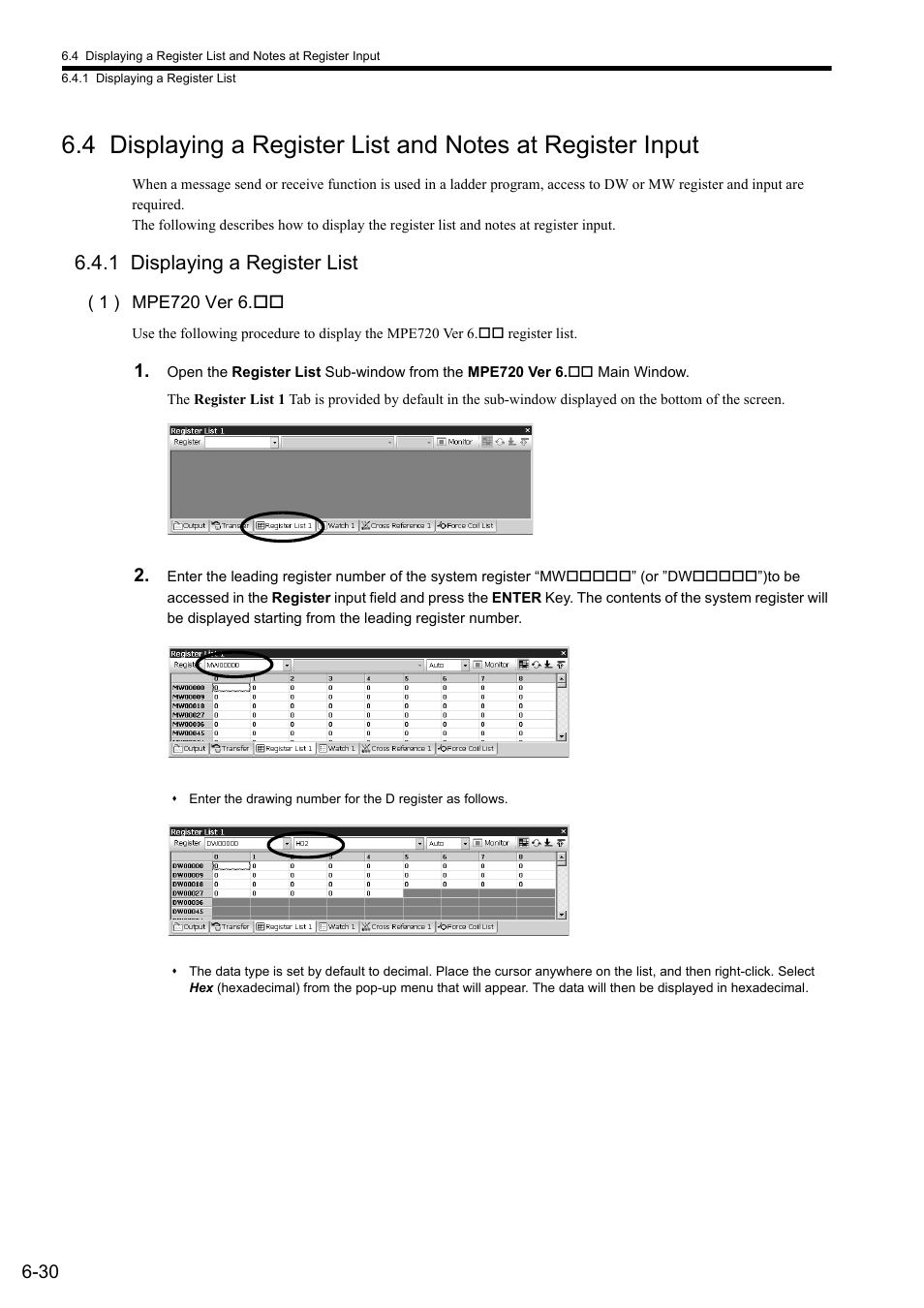 1 displaying a register list | Yaskawa JAPMC-MC2303-E User Manual | Page 115 / 178