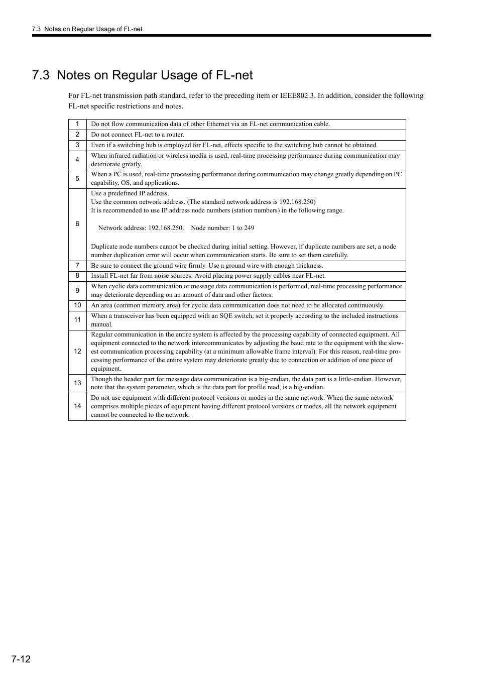 3 notes on regular usage of fl-net | Yaskawa JAPMC-MC2303-E User Manual | Page 150 / 178