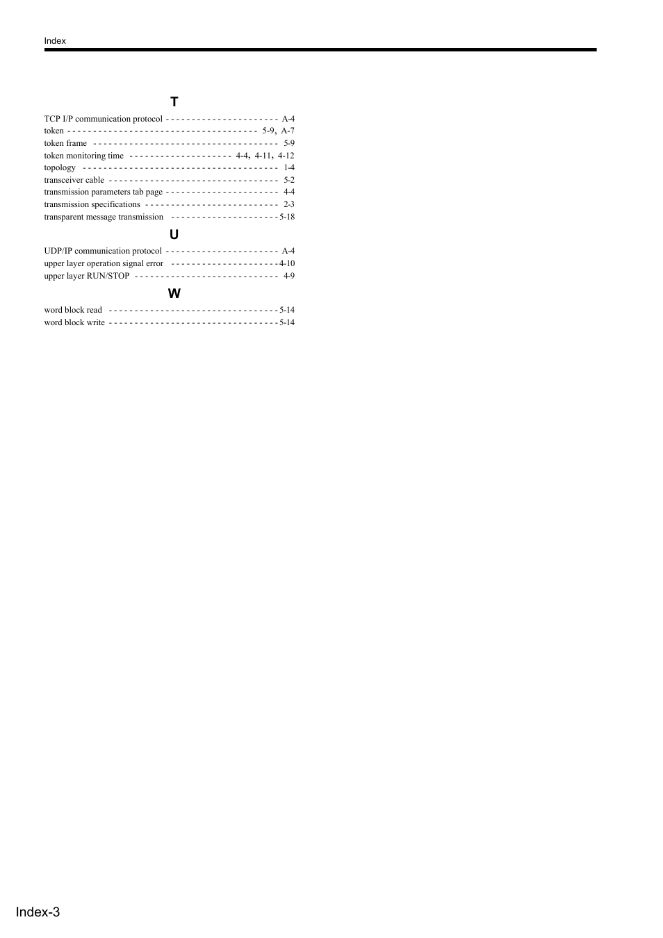 Index-3 t | Yaskawa JAPMC-MC2303-E User Manual | Page 176 / 178