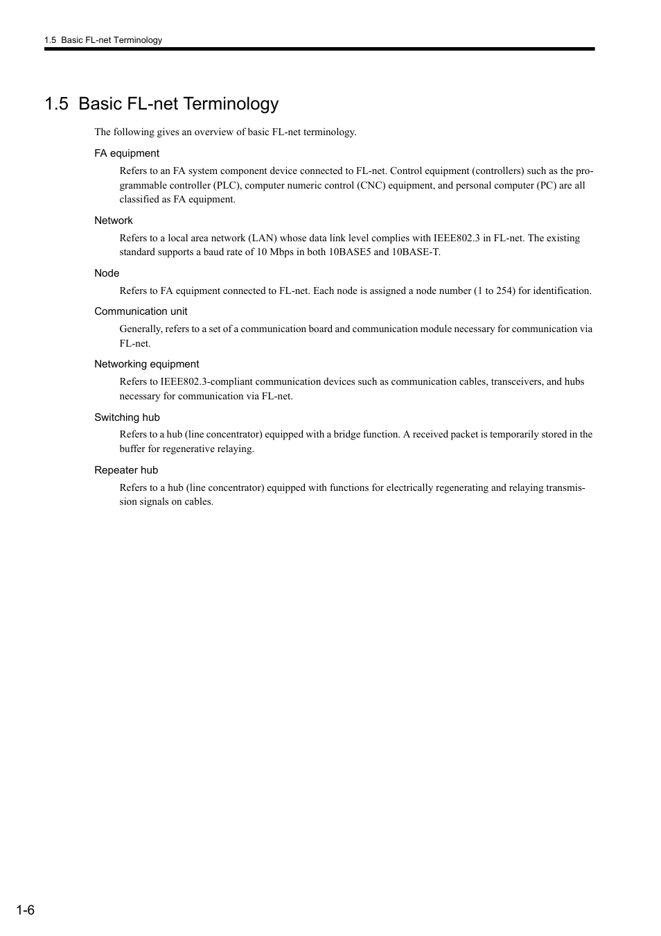 5 basic fl-net terminology | Yaskawa JAPMC-MC2303-E User Manual | Page 19 / 178