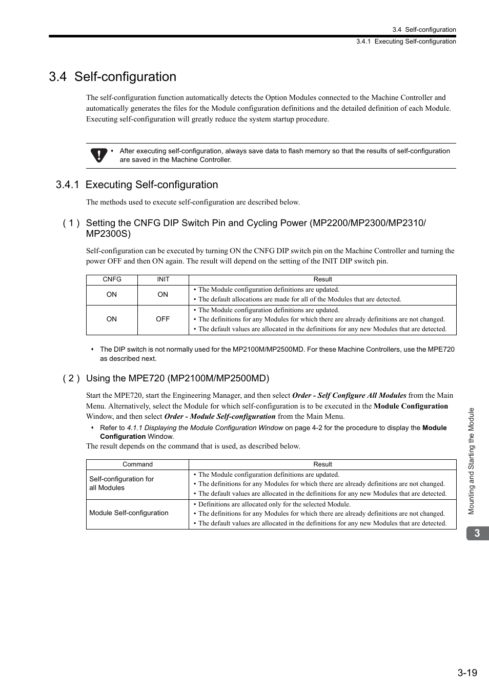 4 self-configuration, 1 executing self-configuration | Yaskawa JAPMC-MC2303-E User Manual | Page 49 / 178