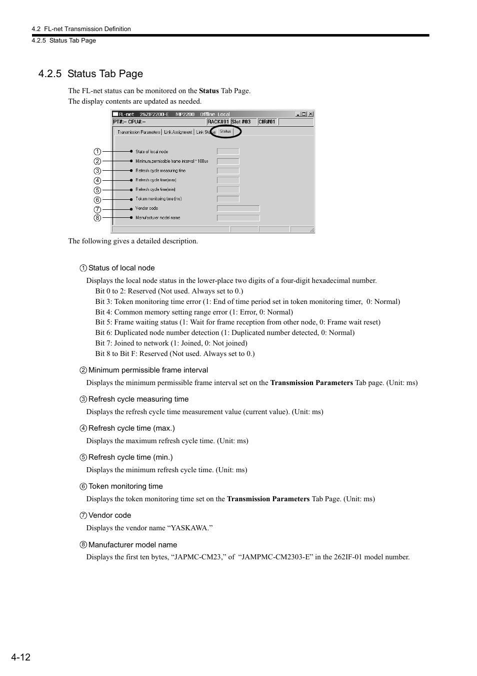 5 status tab page | Yaskawa JAPMC-MC2303-E User Manual | Page 65 / 178