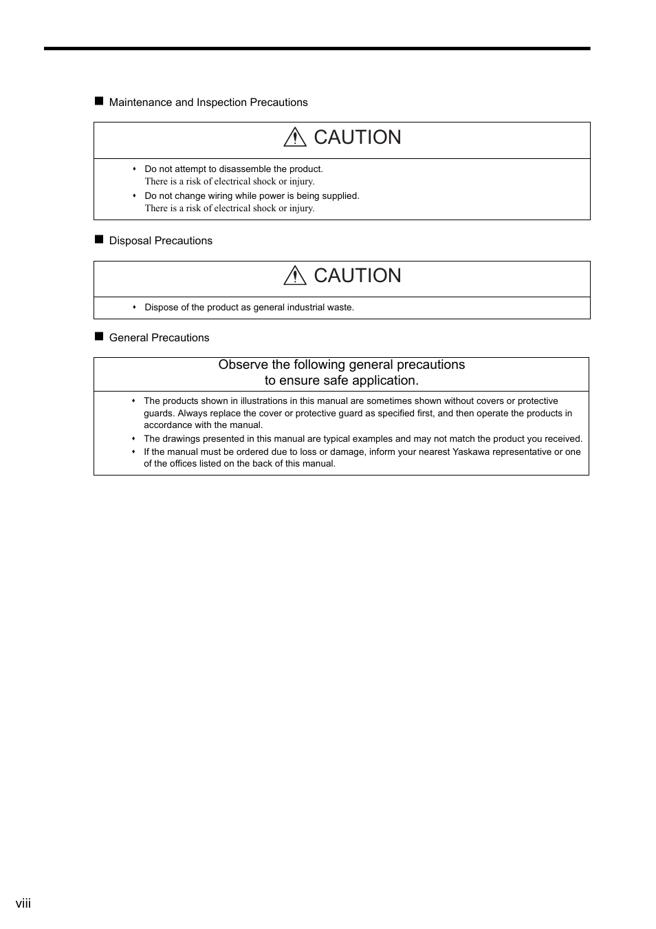 Caution | Yaskawa JAPMC-MC2303-E User Manual | Page 8 / 178