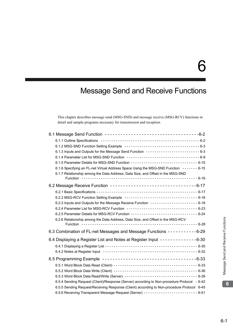 6 message send and receive functions, Message send and receive functions | Yaskawa JAPMC-MC2303-E User Manual | Page 86 / 178