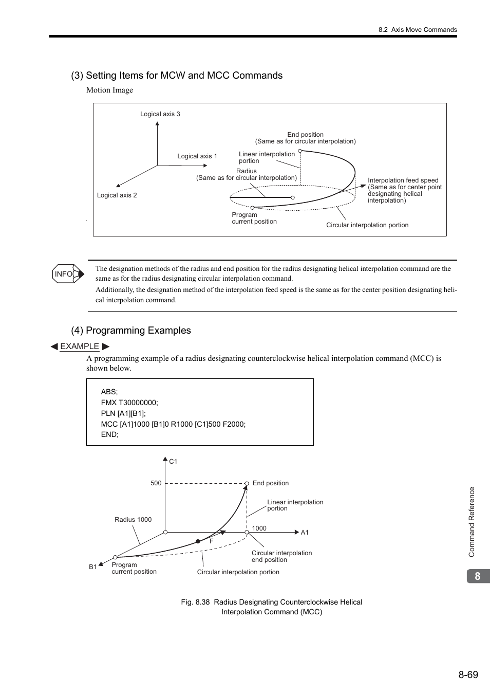3) setting items for mcw and mcc commands, 4) programming examples | Yaskawa MP2000 Series: User's Manual for Motion Programming User Manual | Page 176 / 356