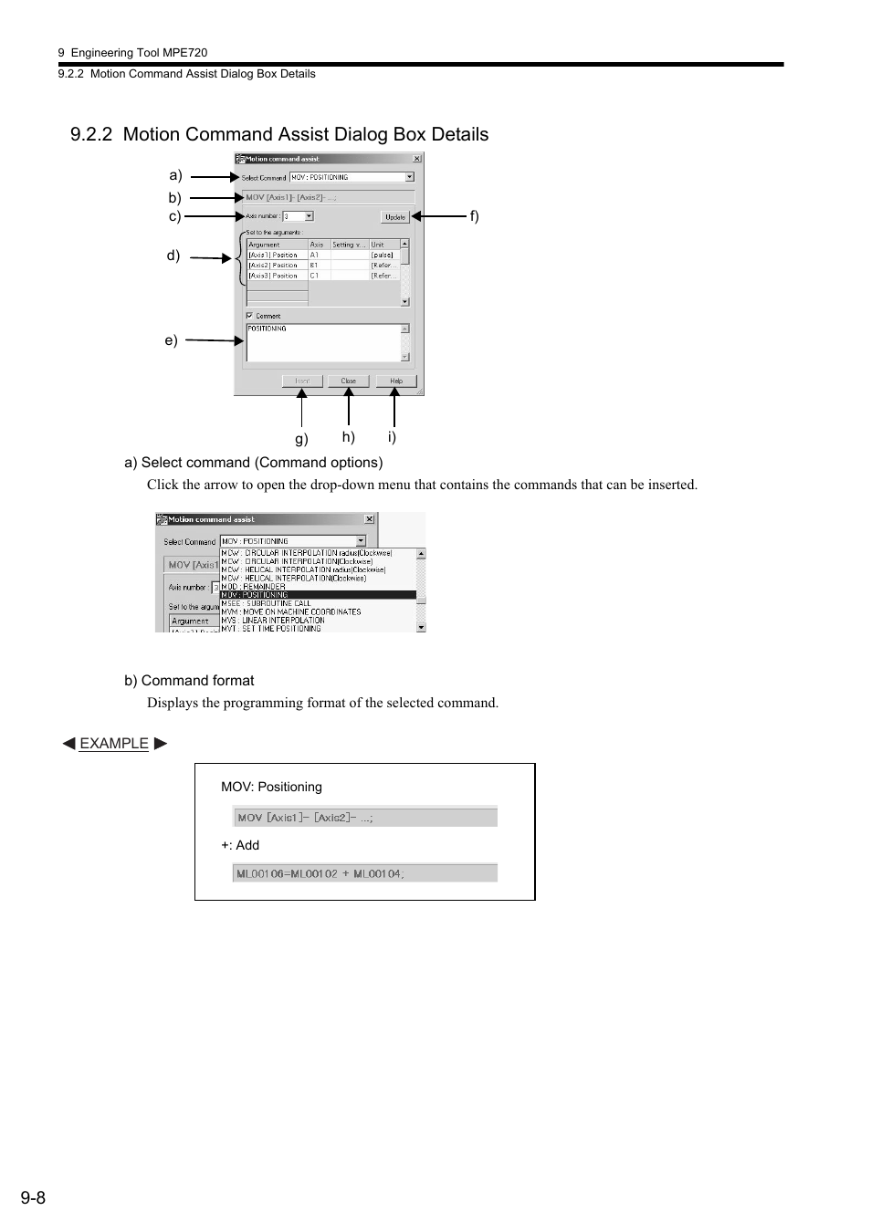 2 motion command assist dialog box details | Yaskawa MP2000 Series: User's Manual for Motion Programming User Manual | Page 276 / 356