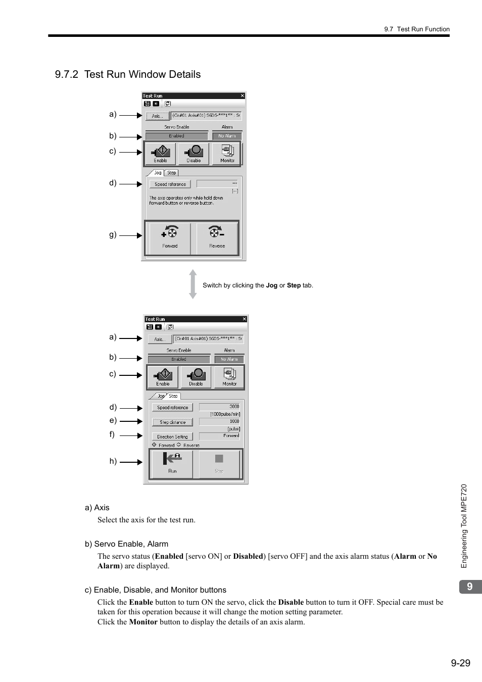 2 test run window details | Yaskawa MP2000 Series: User's Manual for Motion Programming User Manual | Page 297 / 356