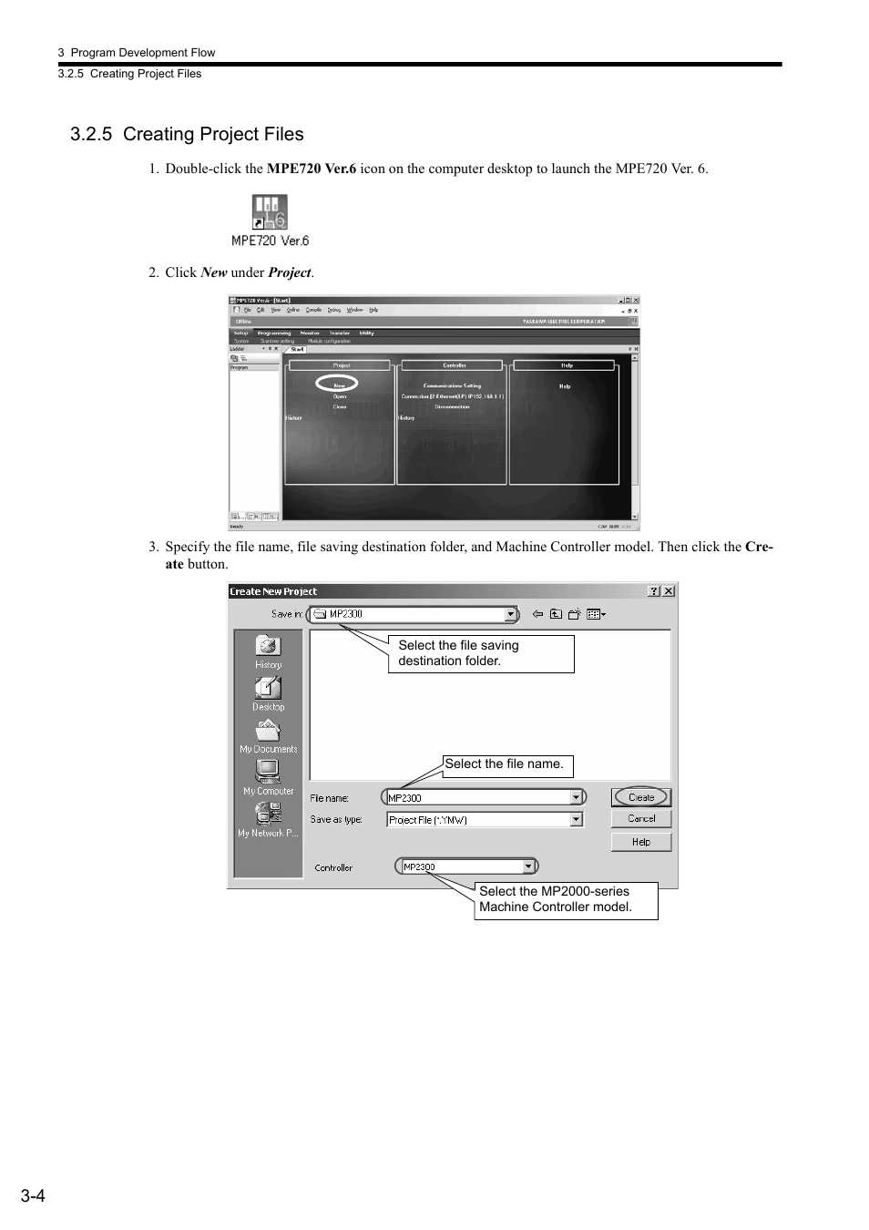 5 creating project files | Yaskawa MP2000 Series: User's Manual for Motion Programming User Manual | Page 42 / 356