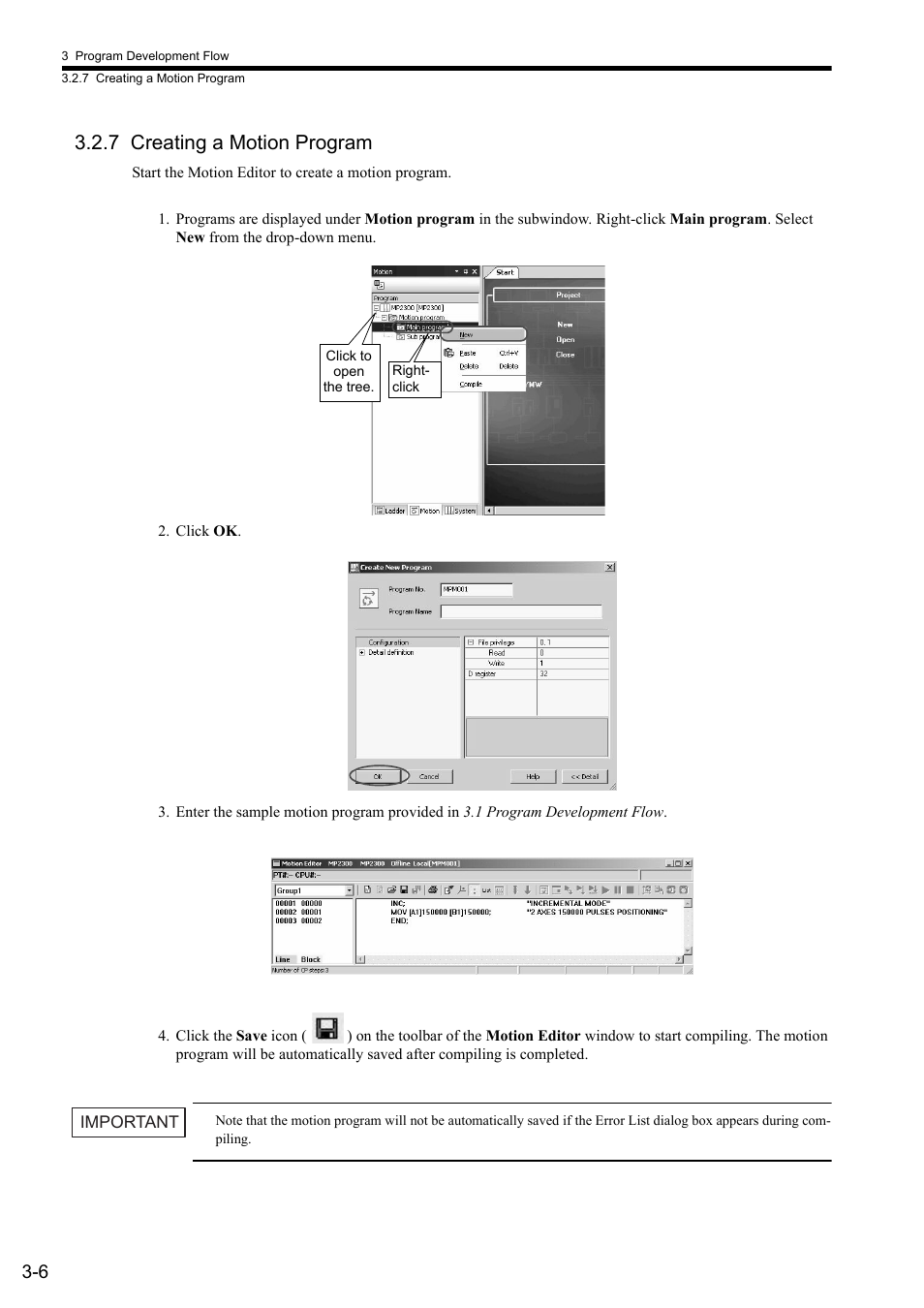 7 creating a motion program | Yaskawa MP2000 Series: User's Manual for Motion Programming User Manual | Page 44 / 356