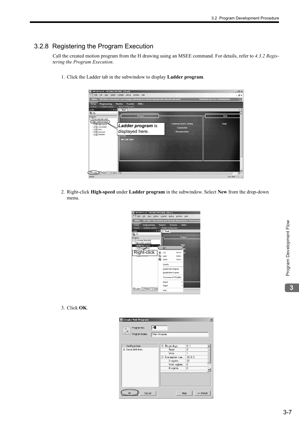 8 registering the program execution | Yaskawa MP2000 Series: User's Manual for Motion Programming User Manual | Page 45 / 356