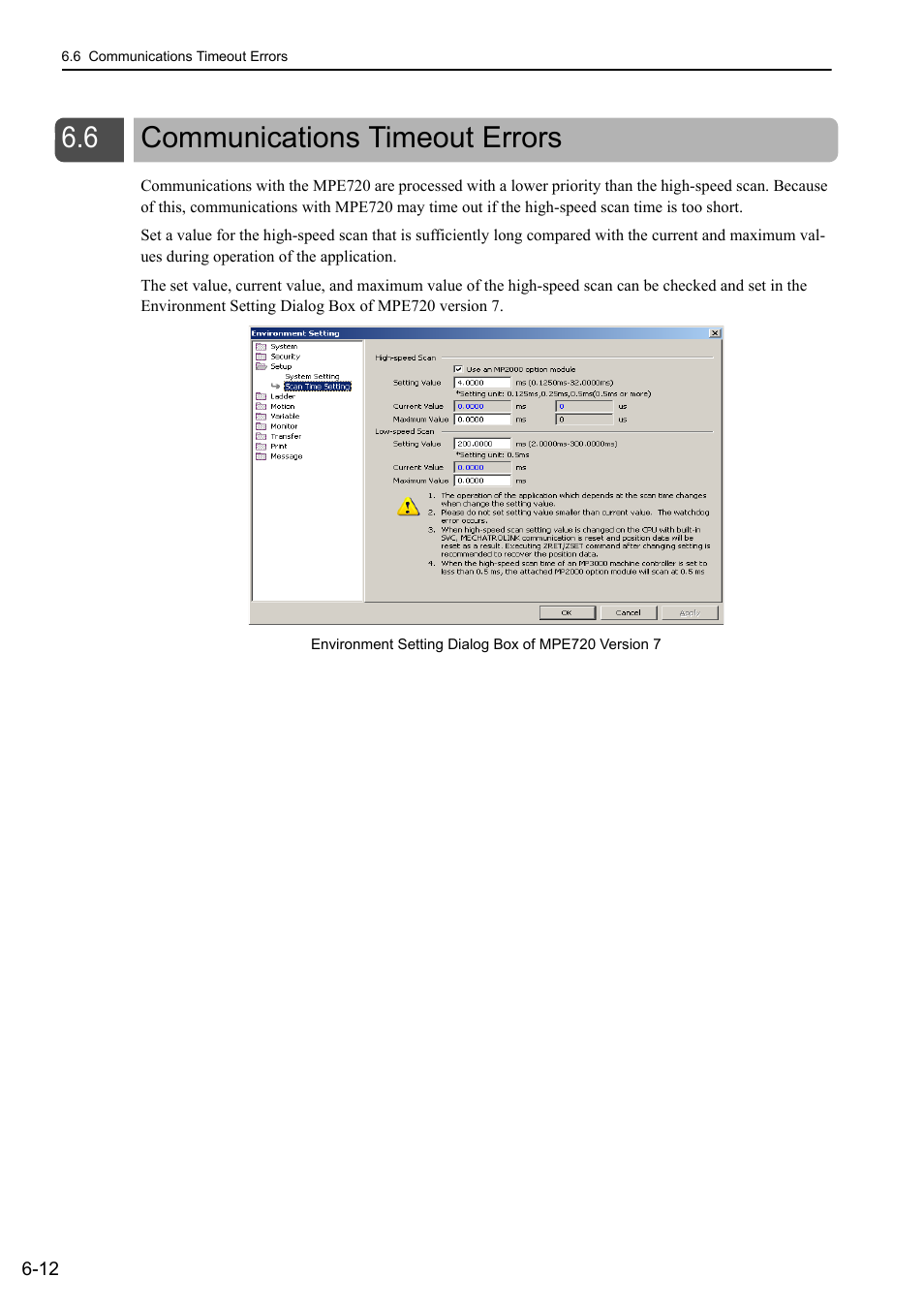 6 communications timeout errors, Communications timeout errors -12, 6 communications tim | Yaskawa MP3200 Troubleshooting Manual User Manual | Page 126 / 219