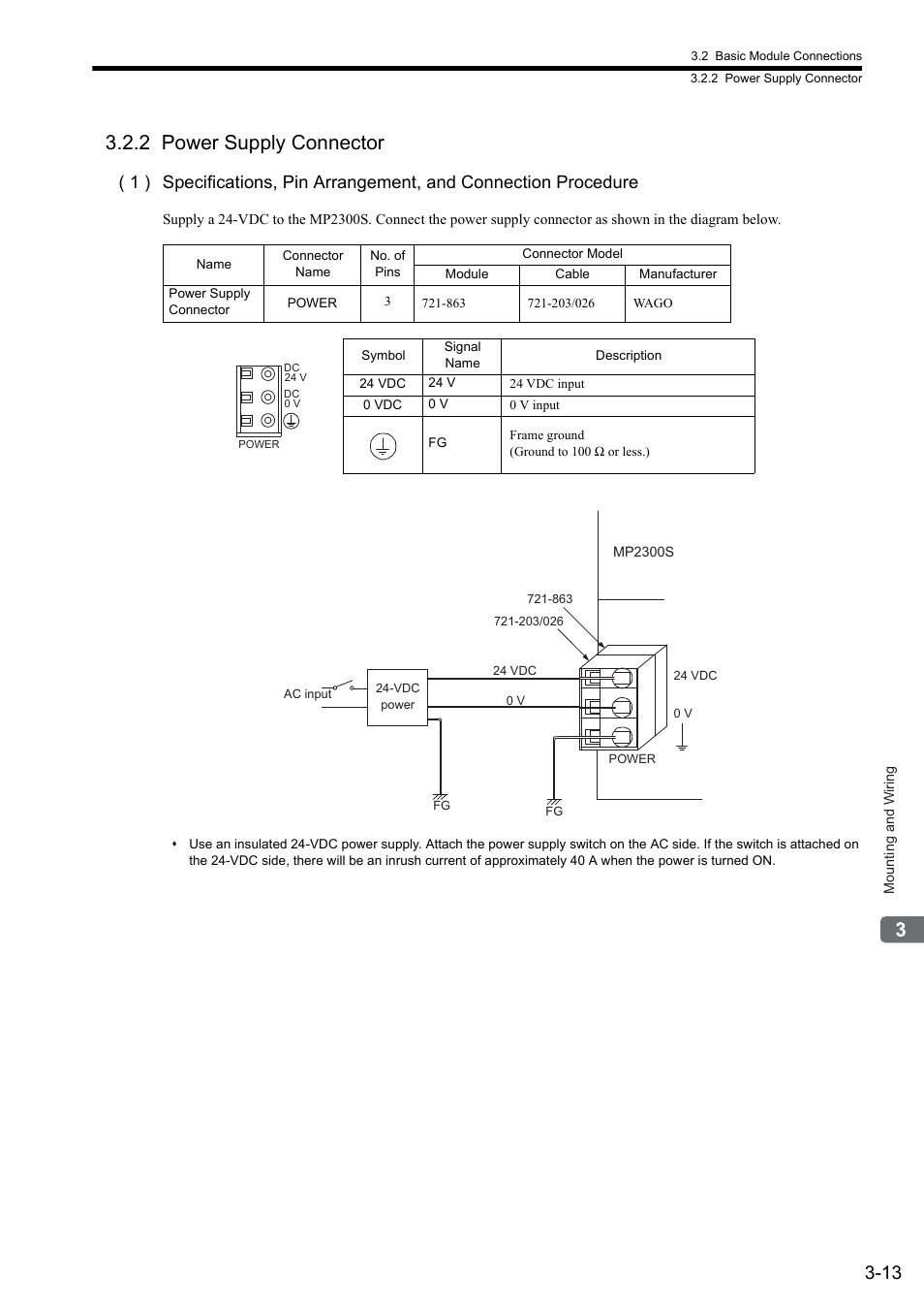 2 power supply connector | Yaskawa MP2300S Basic Module User Manual | Page 104 / 460
