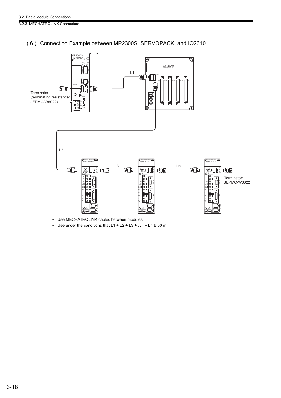 50 m, L2 l1 l3 ln | Yaskawa MP2300S Basic Module User Manual | Page 109 / 460