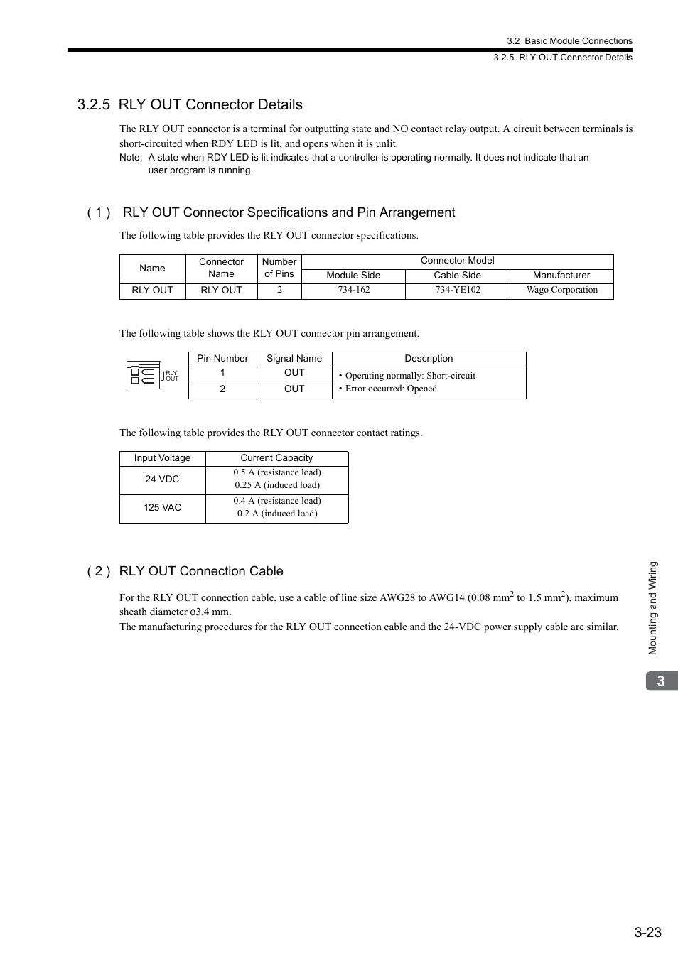 5 rly out connector details, 2 ) rly out connection cable | Yaskawa MP2300S Basic Module User Manual | Page 114 / 460