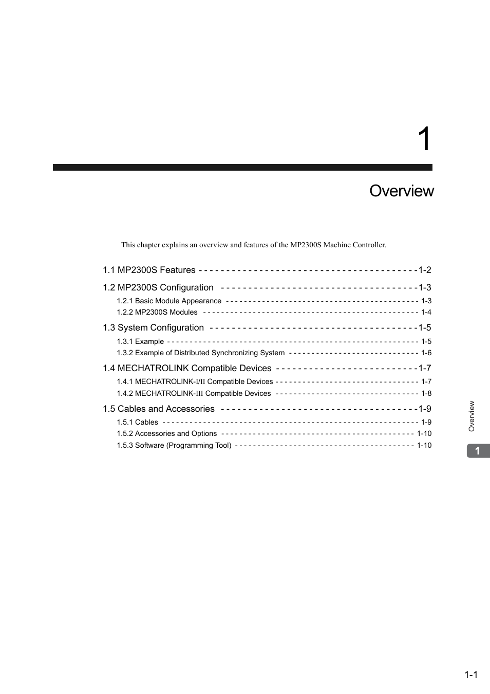 1 overview, Overview | Yaskawa MP2300S Basic Module User Manual | Page 17 / 460