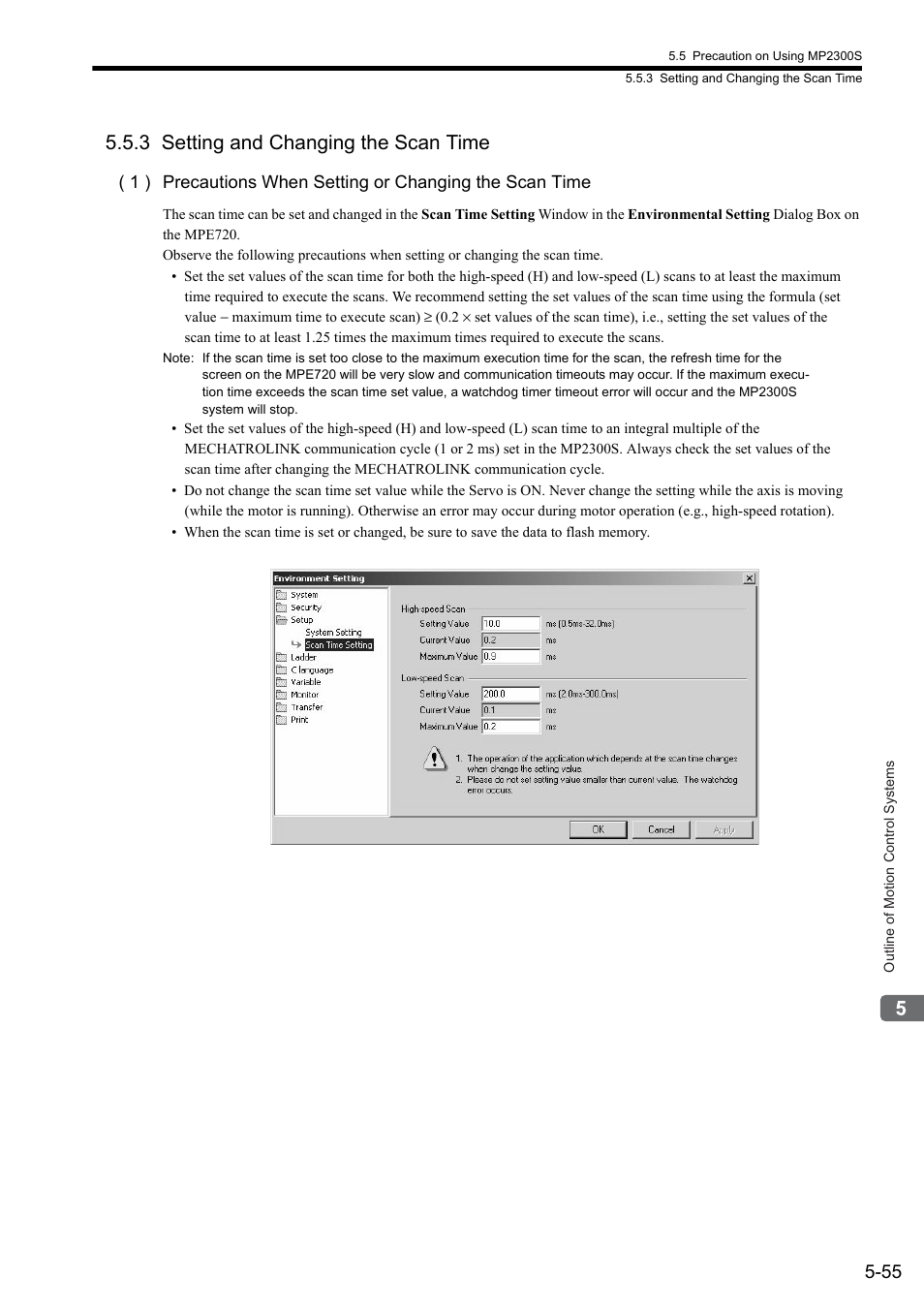 3 setting and changing the scan time | Yaskawa MP2300S Basic Module User Manual | Page 188 / 460