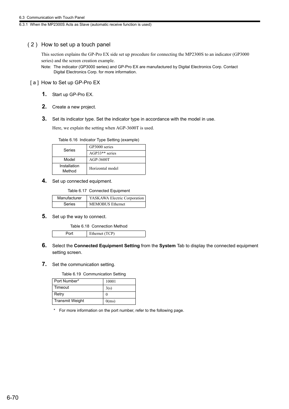 2 ) how to set up a touch panel | Yaskawa MP2300S Basic Module User Manual | Page 259 / 460