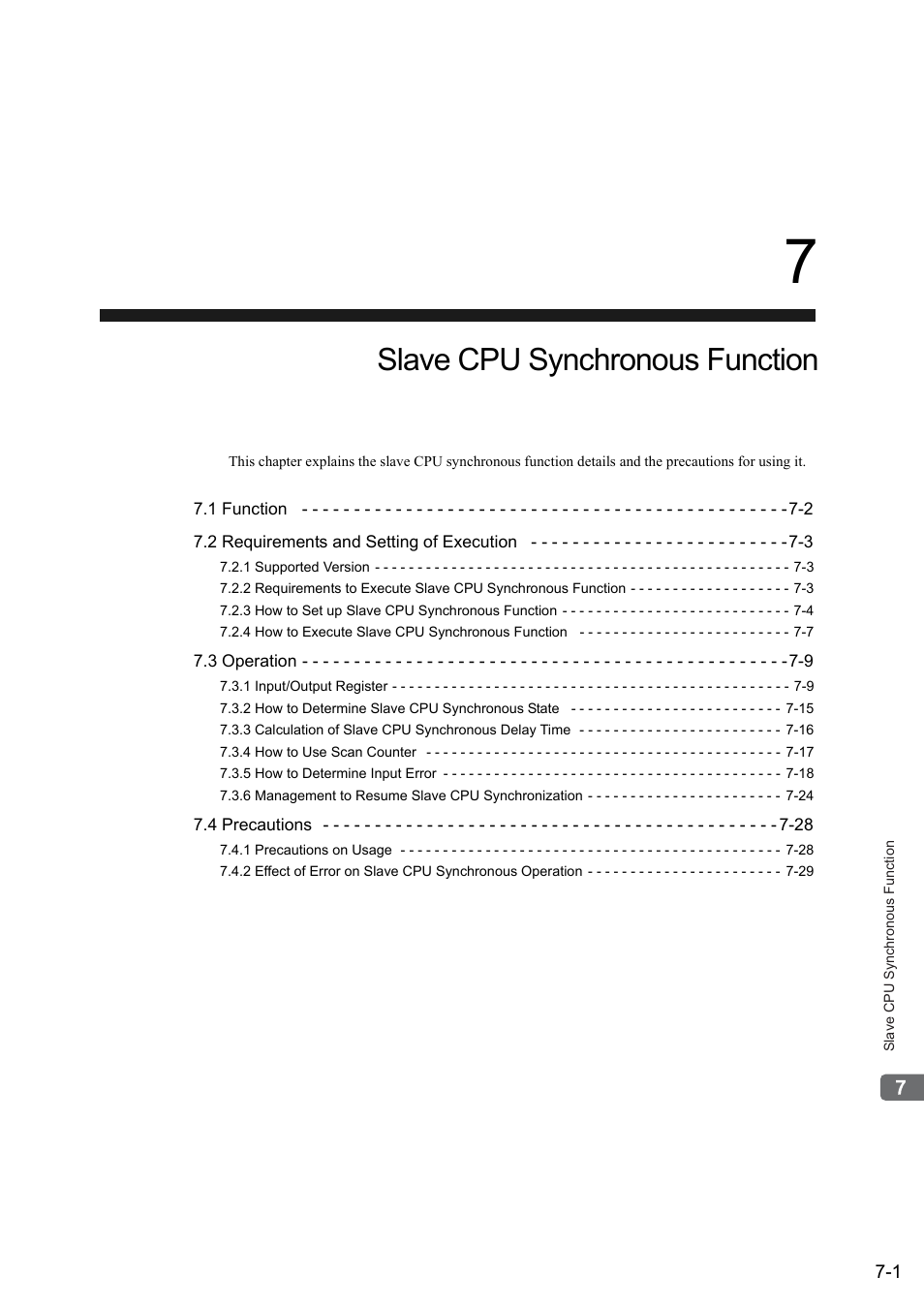 7 slave cpu synchronous function, Slave cpu synchronous function | Yaskawa MP2300S Basic Module User Manual | Page 279 / 460
