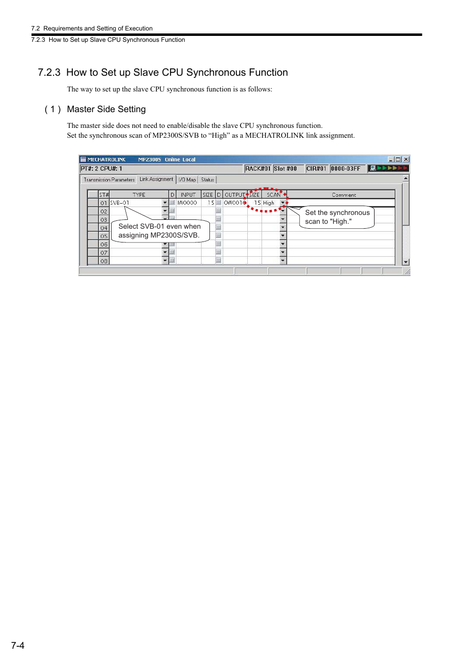 3 how to set up slave cpu synchronous function | Yaskawa MP2300S Basic Module User Manual | Page 282 / 460