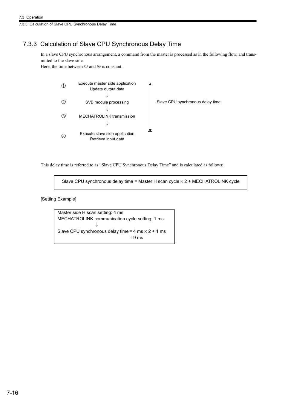 3 calculation of slave cpu synchronous delay time | Yaskawa MP2300S Basic Module User Manual | Page 294 / 460