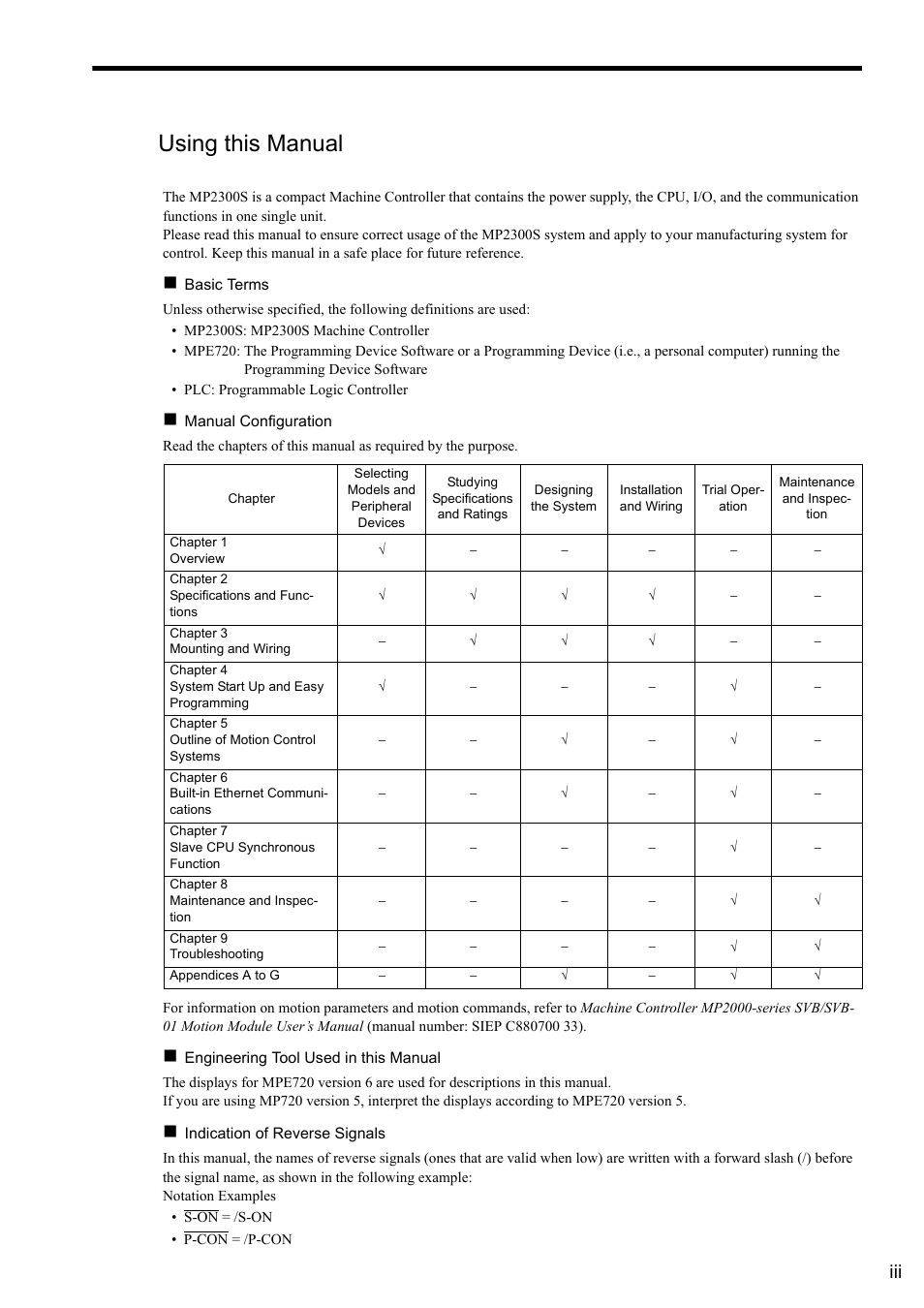 Using this manual | Yaskawa MP2300S Basic Module User Manual | Page 3 / 460