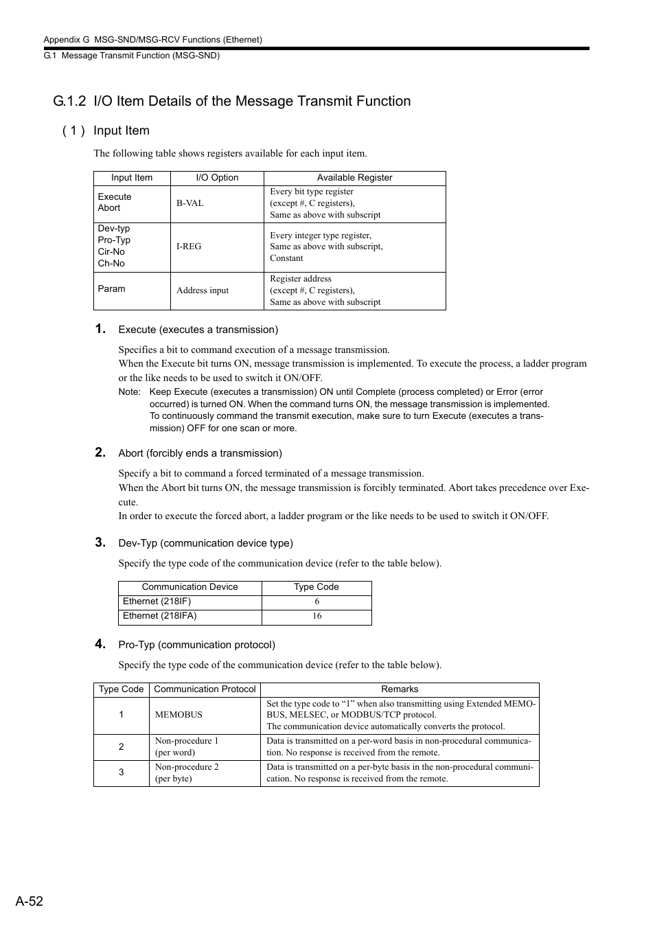 A-52, 1 ) input item | Yaskawa MP2300S Basic Module User Manual | Page 374 / 460