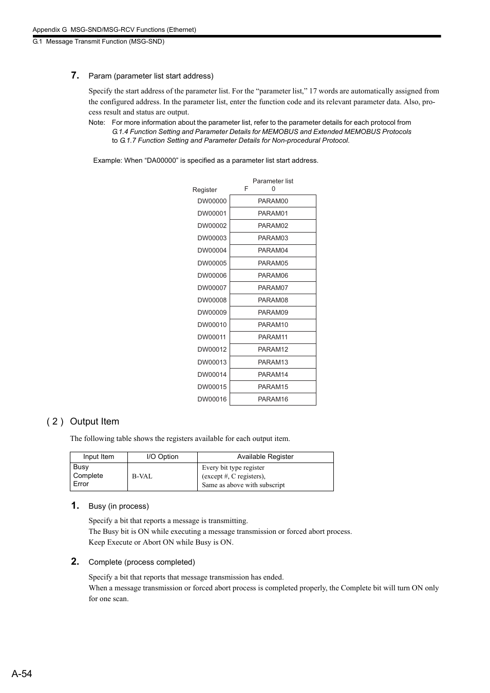 A-54 7, 2 ) output item | Yaskawa MP2300S Basic Module User Manual | Page 376 / 460