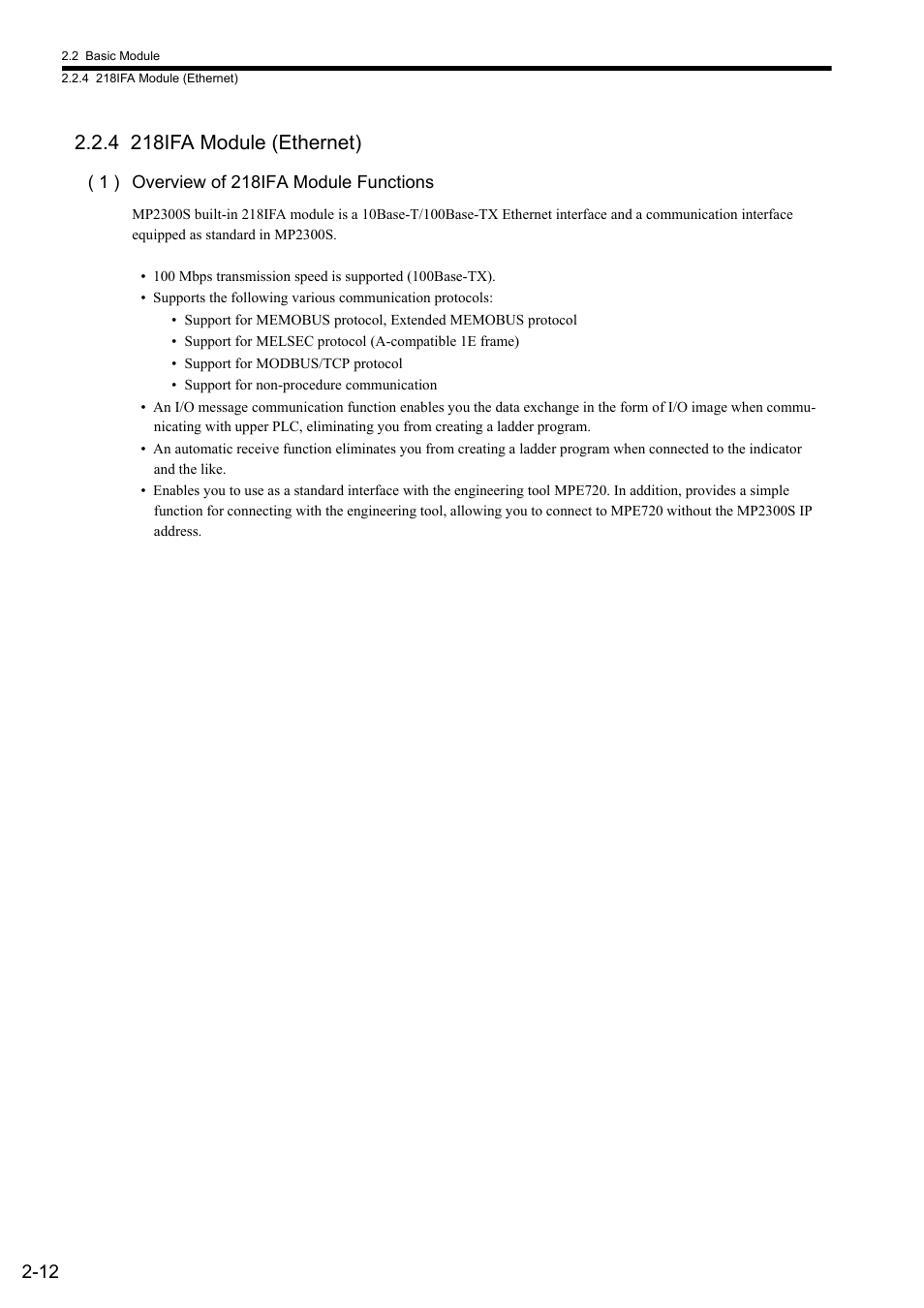 4 218ifa module (ethernet) | Yaskawa MP2300S Basic Module User Manual | Page 38 / 460