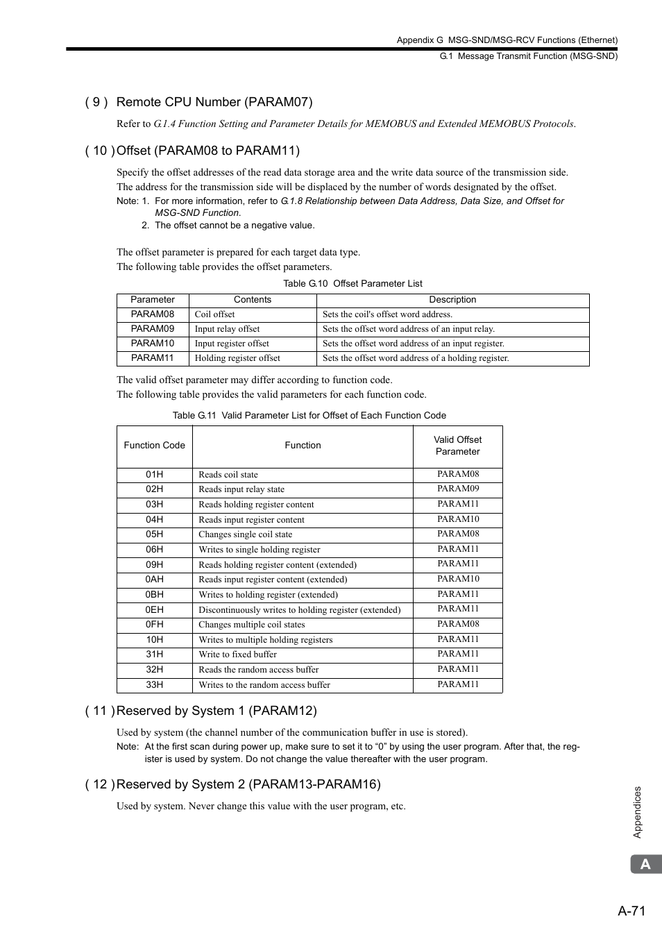 A-71, 9 ) remote cpu number (param07) | Yaskawa MP2300S Basic Module User Manual | Page 393 / 460