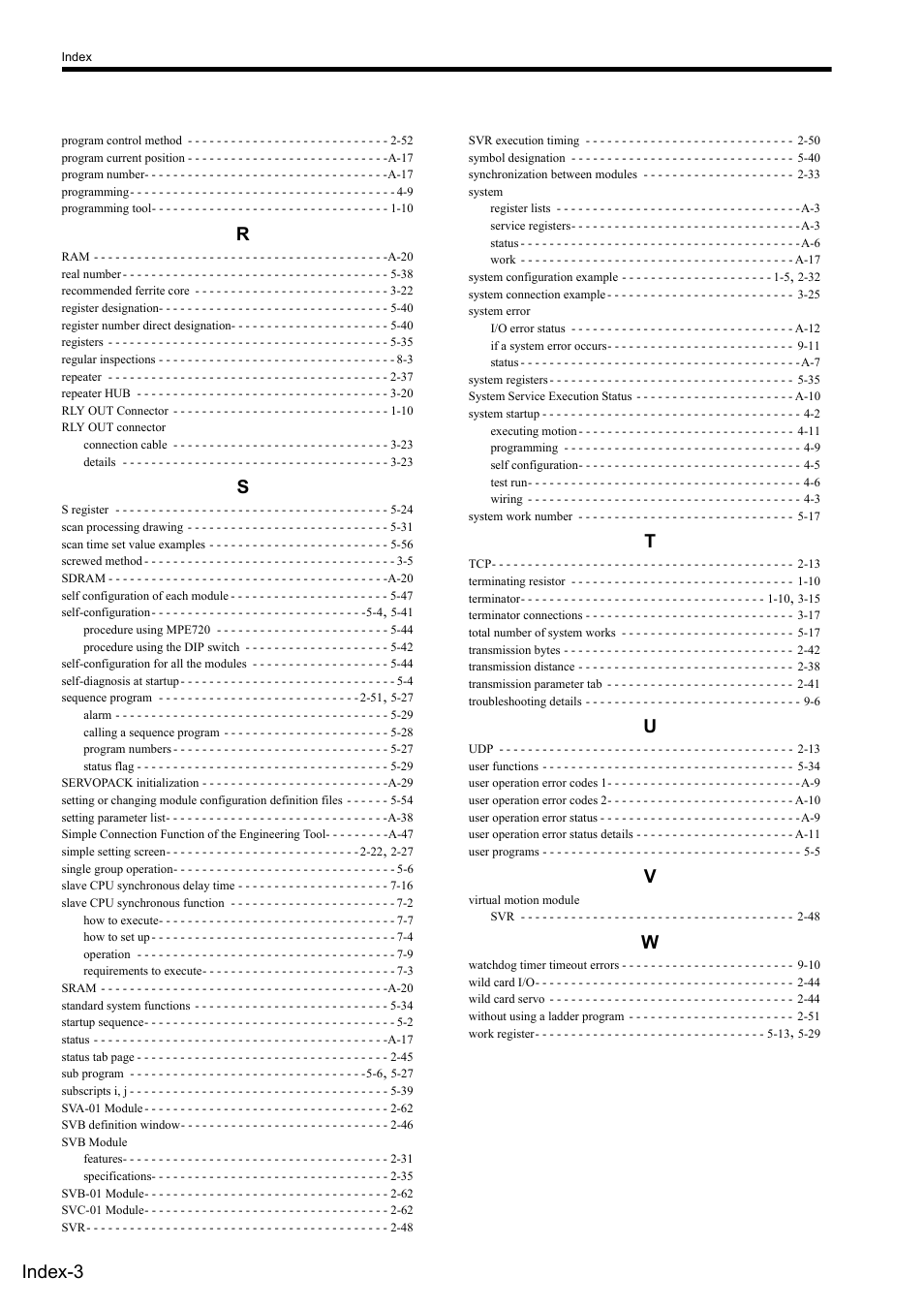 Index-3 | Yaskawa MP2300S Basic Module User Manual | Page 458 / 460