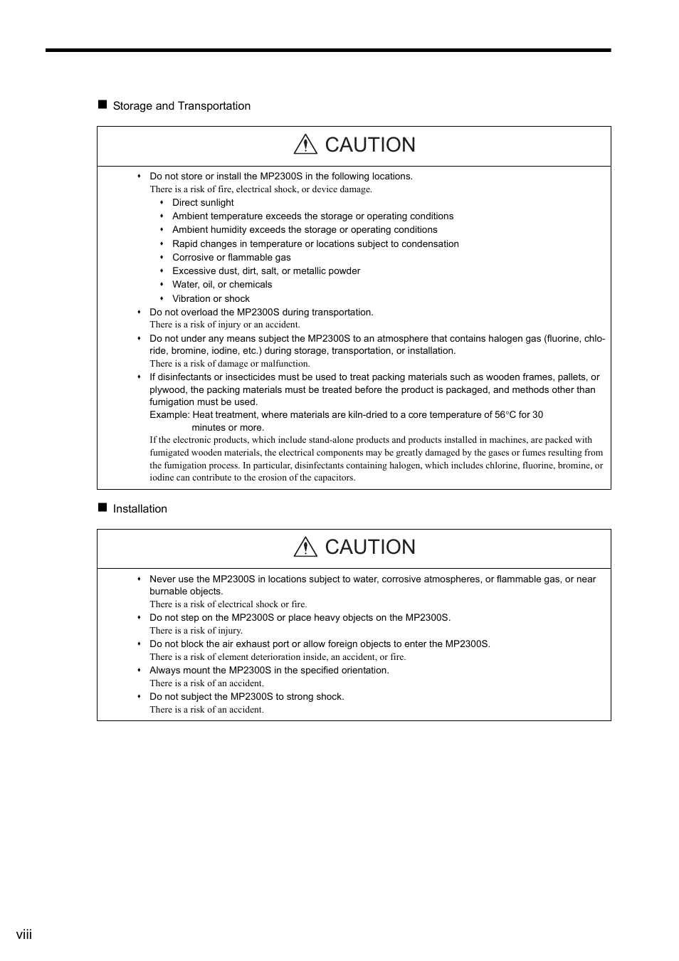 Caution, Viii | Yaskawa MP2300S Basic Module User Manual | Page 8 / 460