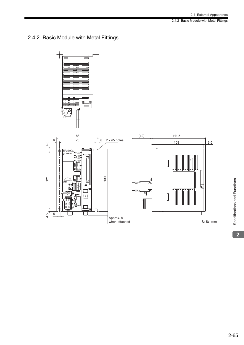 2 basic module with metal fittings | Yaskawa MP2300S Basic Module User Manual | Page 91 / 460